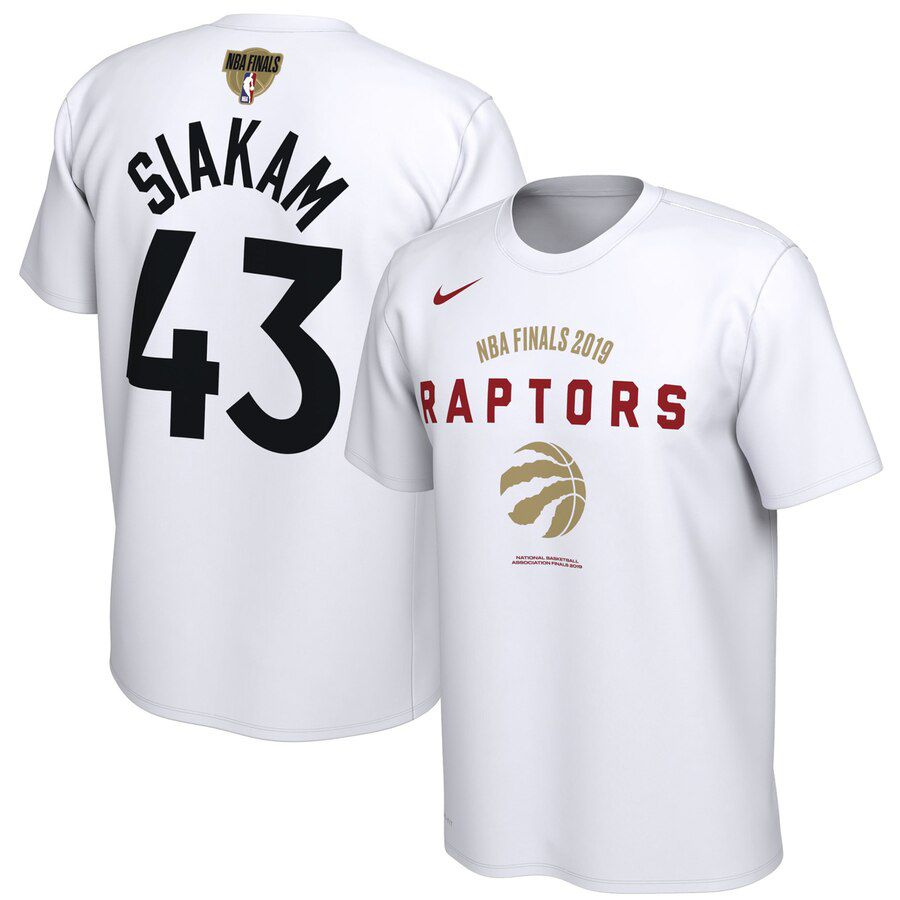 2019 Men Toronto Raptors #43 Siakam white NBA Nike T shirt->nba t-shirts->Sports Accessory